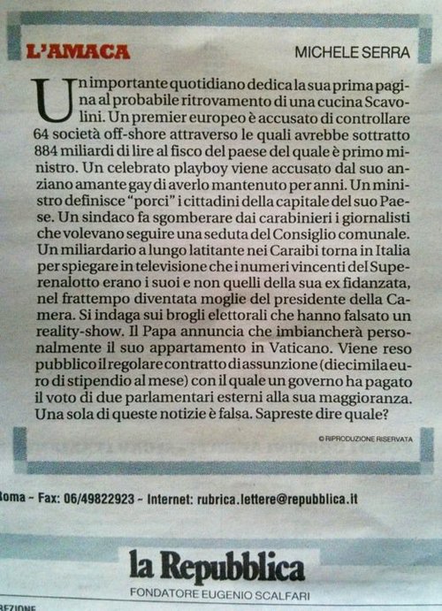 Una Lettera che fa rilettere..